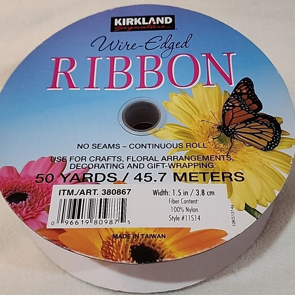 4 Rolls Kirkland Wire-edged Ribbon, 1-1/2
